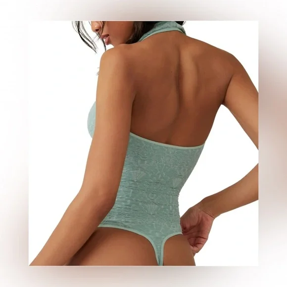 NWT Intimately Free People With Love Thong Bodysuit - Blue Surf - Size M/L - Picture 3 of 15